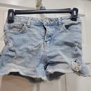 Distressed Denim Kid Shorts, Size 10